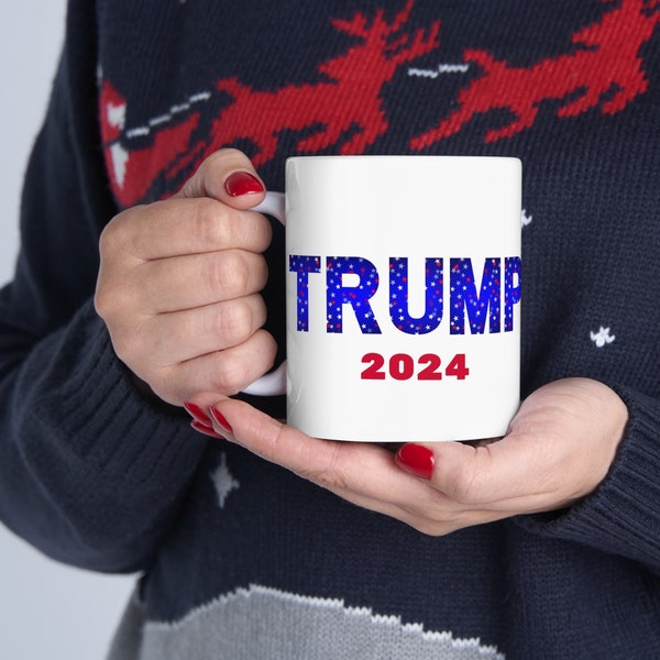 Donald Trump 2024 Ceramic Mug, Vote Republican President, Political statement Coffee or Tea Cup, Make America Great Again