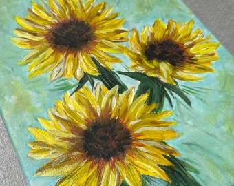 quadri - girasoli - impressionismo acrilico - fiori