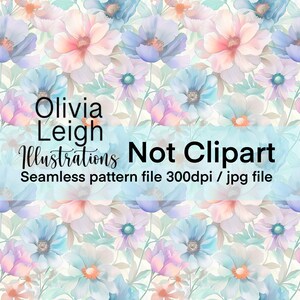 Flowers Floral Seamless Repeating Pattern. Digital Paper. DIGITAL DOWNLOAD. Printable