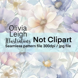 Flowers Floral Seamless Repeating Pattern. Digital Paper. DIGITAL DOWNLOAD. Printable