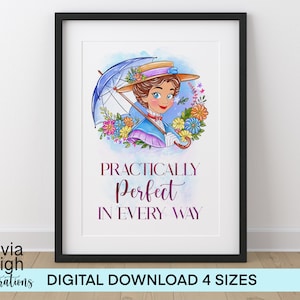 Mary Poppins schattig citaat afdrukbare muurkunst, kinderprints, DIGITALE DOWNLOAD, 4 maten