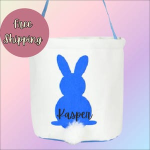 Personalisierter Osterkorb Benutzerdefinierte Baumwollschwanzkorb Kinder Osterkorb Vinyl Name Osterkorb Hase Osterkorb