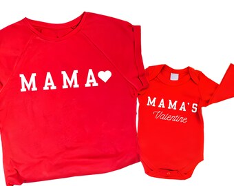 Mama Heart Valentine Sweatshirt: Matching Mom & Me Sweater