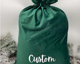 personalized santa sack custom christmas bag kids gift bag velvet gift sack holiday gift bag christmas morning keepsake custom name bag