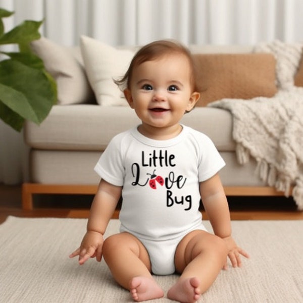 Valentine tshirt Valentine onesie Little Love Bug Lady bug Baby onesie design Holiday gift Holiday shirt Baby valentine Be mine.