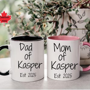 Personalized New Parent Mug: Custom Name Coffee Cup, Pregnancy Reveal Gift