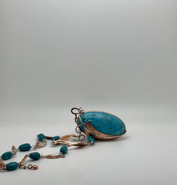Southwestern Turquoise Pendant on Sterling Silver… - image 3