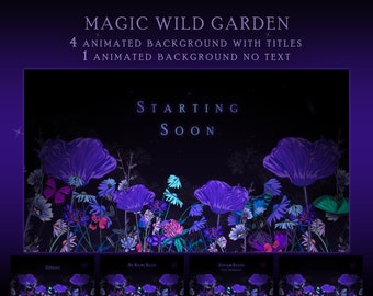 Magical Night Garden Animated Stream Screens | Stream Scenes - Twitch Overlay - Stream Screen Overlays
