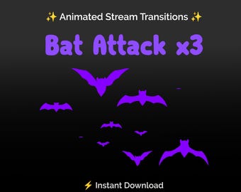 Flying Bats Stream Transitions: Halloween Twitch Stinger (WebM)