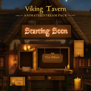 Pack de diffusion Taverne médiévale – Superposition Twitch Warm Fantasy