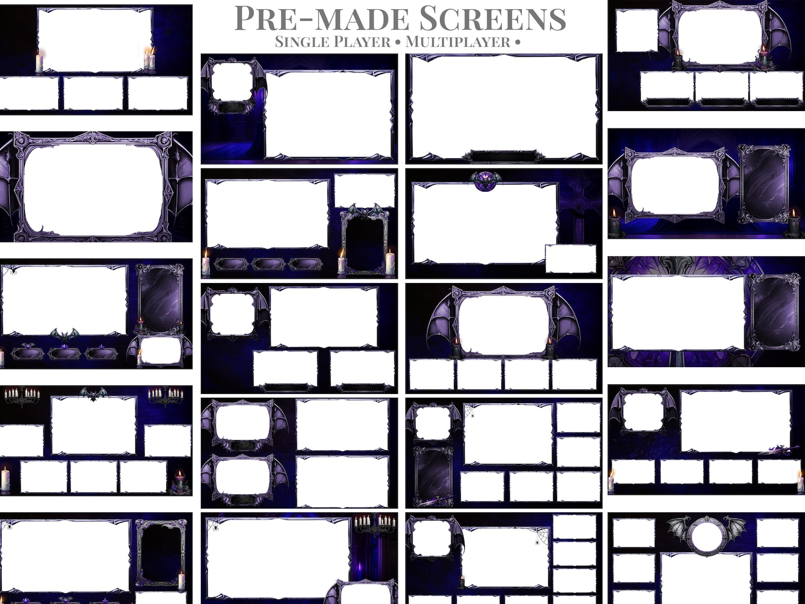 Vampire Stream Pack | Animated Twitch Overlay, Purple Cathedral Screens ...