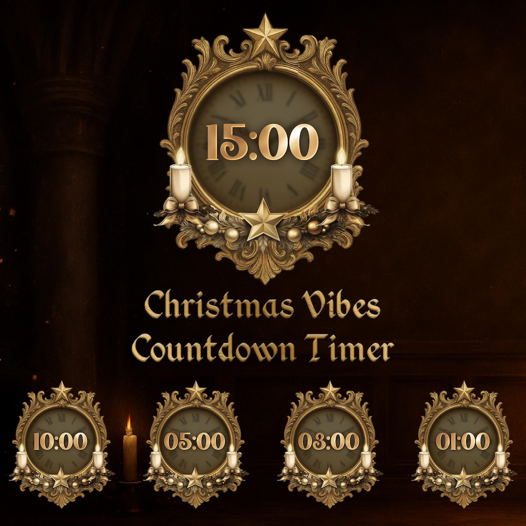 Golden Countdown Timer Overlay: Twitch Stream Animated Start Screen ...