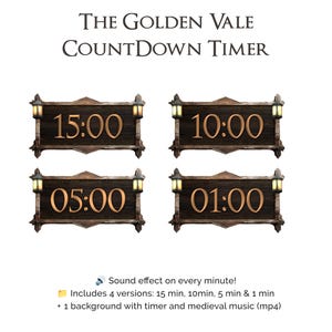 Viking Stream Countdown Timer: Medieval Wood Overlay