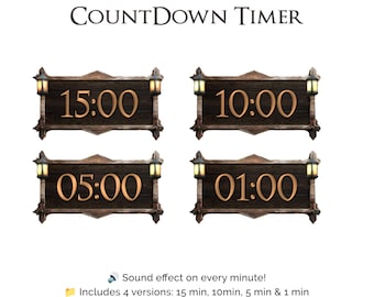 Viking Stream Countdown Timer: Medieval Wood Overlay