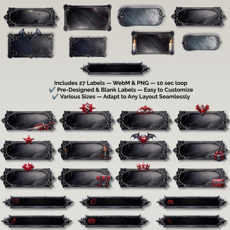 Vampire Stream Pack Animated Overlay | Gothic Cathedral Twitch Screens ...