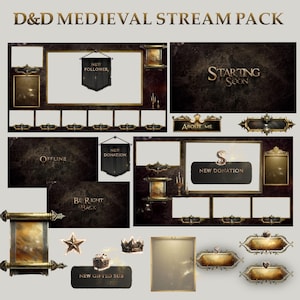 Animated Dungeons and Dragons Stream Overlay: Medieval Twitch Overlays