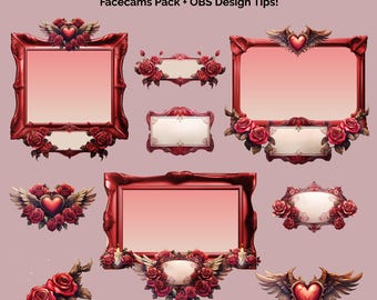 Gothic Valentinstag Facecams: Viktorianische Valentinsschleifen Rahmen (WebM & PNG)