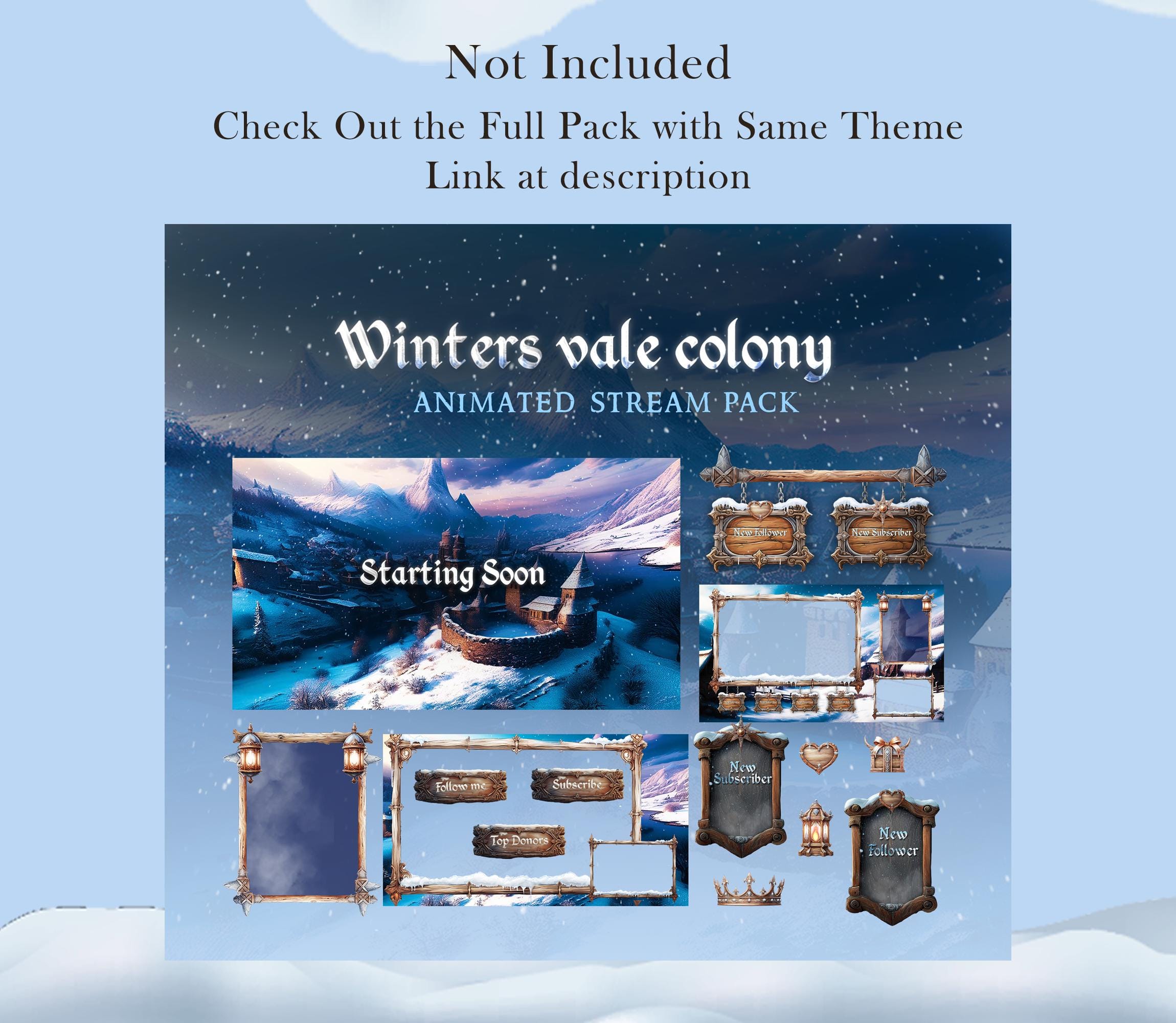 Medieval Winter Stream Overlay: Wooden Snow Viking Facecam (animated ...
