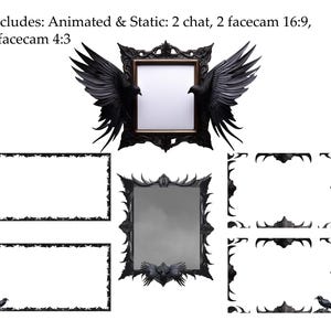 Black Raven Animated Stream Pack | Gothic Crow Overlays, Scenes, Alerts (Twitch, OBS) image 6
