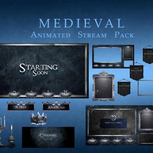Medieval Animated Stream Package: Gothic Twitch Overlays