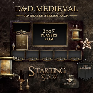 Animated Dungeons and Dragons Stream Overlay: Medieval Twitch Overlays