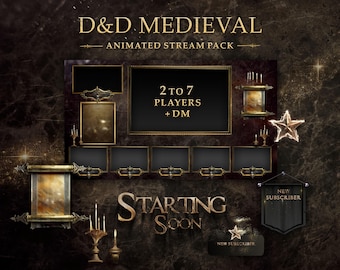 Animated Dungeons and Dragons Stream Overlay: Medieval Twitch Overlays