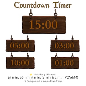 Viking Stream Countdown Timer: Medieval Wood Overlay (Digital Download, WebM Format)