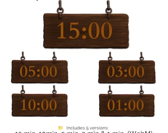 Viking Stream Countdown Timer: Medieval Wood Overlay (Digital Download, WebM Format)