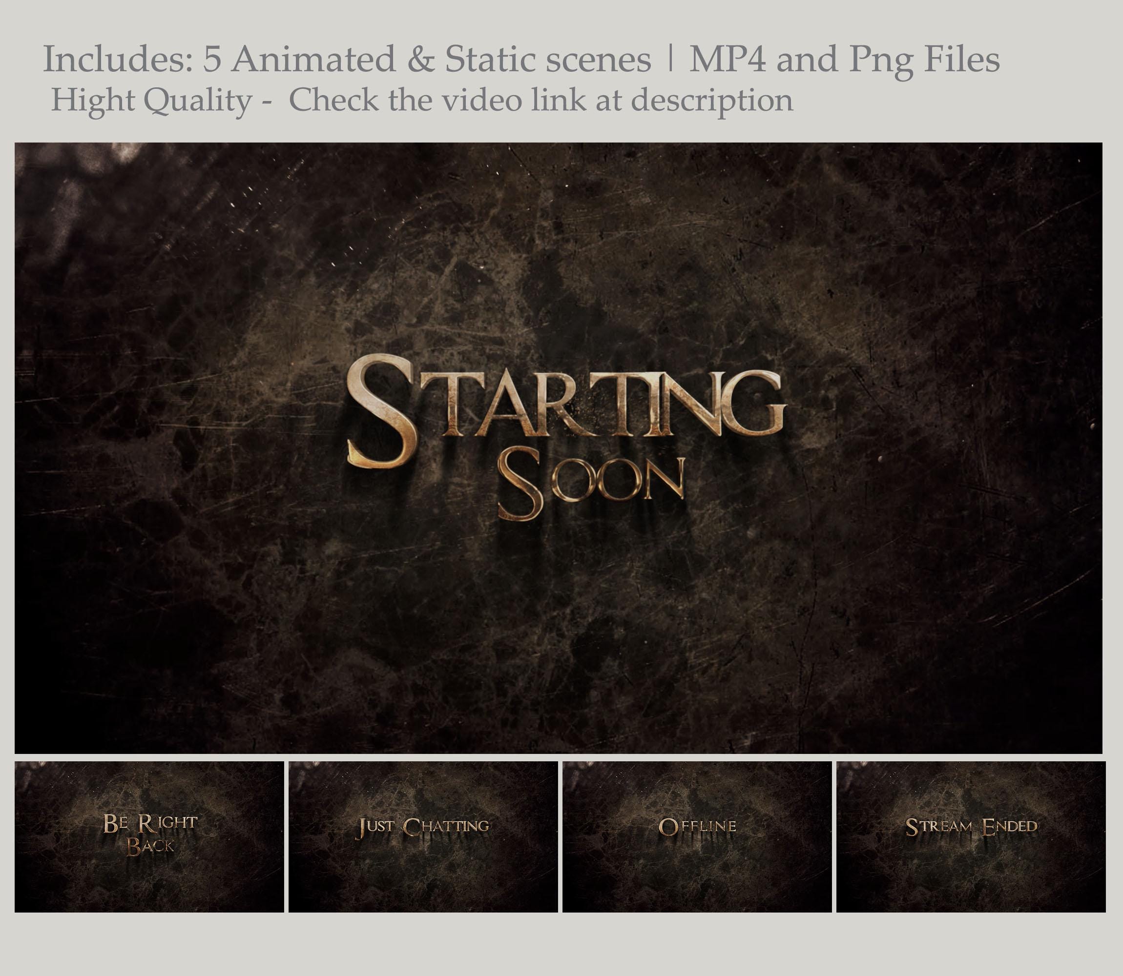 Medieval Animated Stream Pack: Black and Gold Twitch Overlay - Etsy