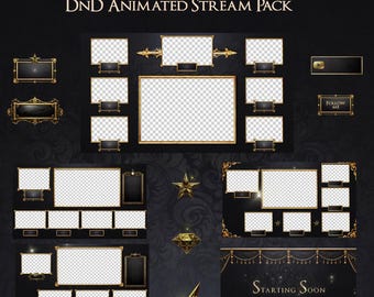 Animated DnD Stream Overlay: Black & Gold Medieval Pack