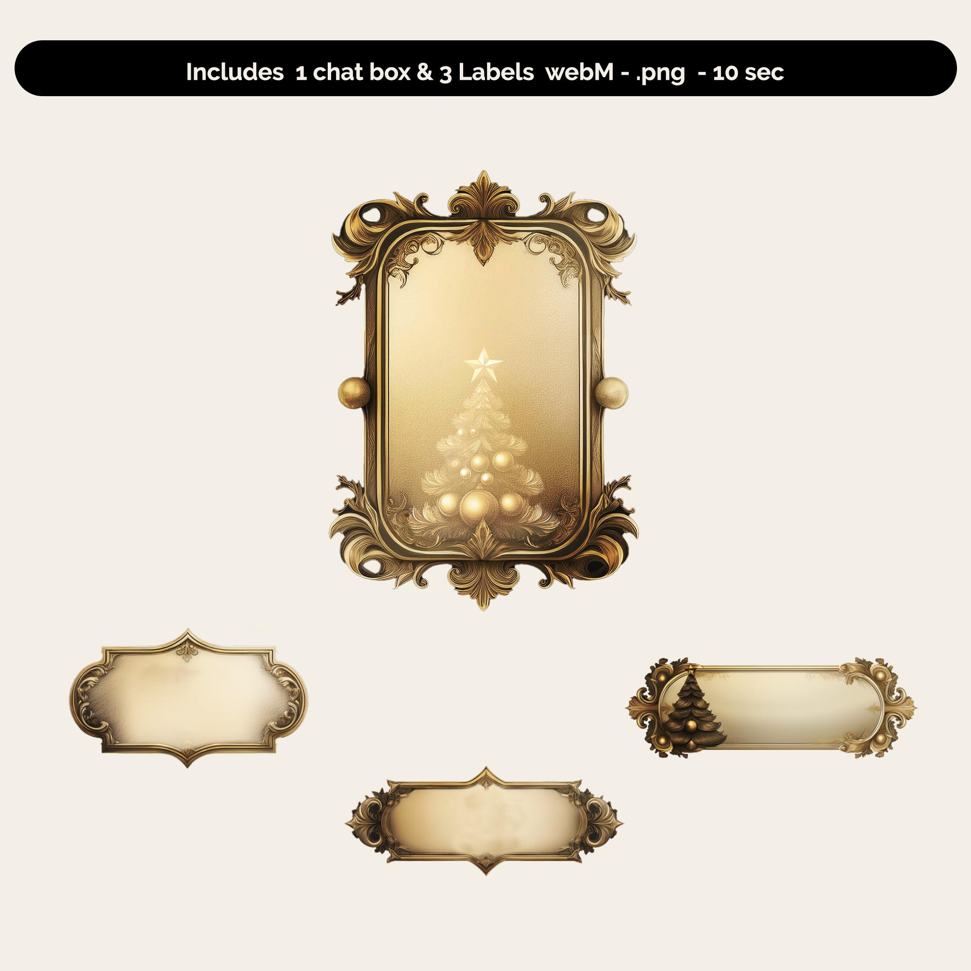 Medieval Christmas Stream Overlay Pack: Gold Facecam, Frames, Labels ...