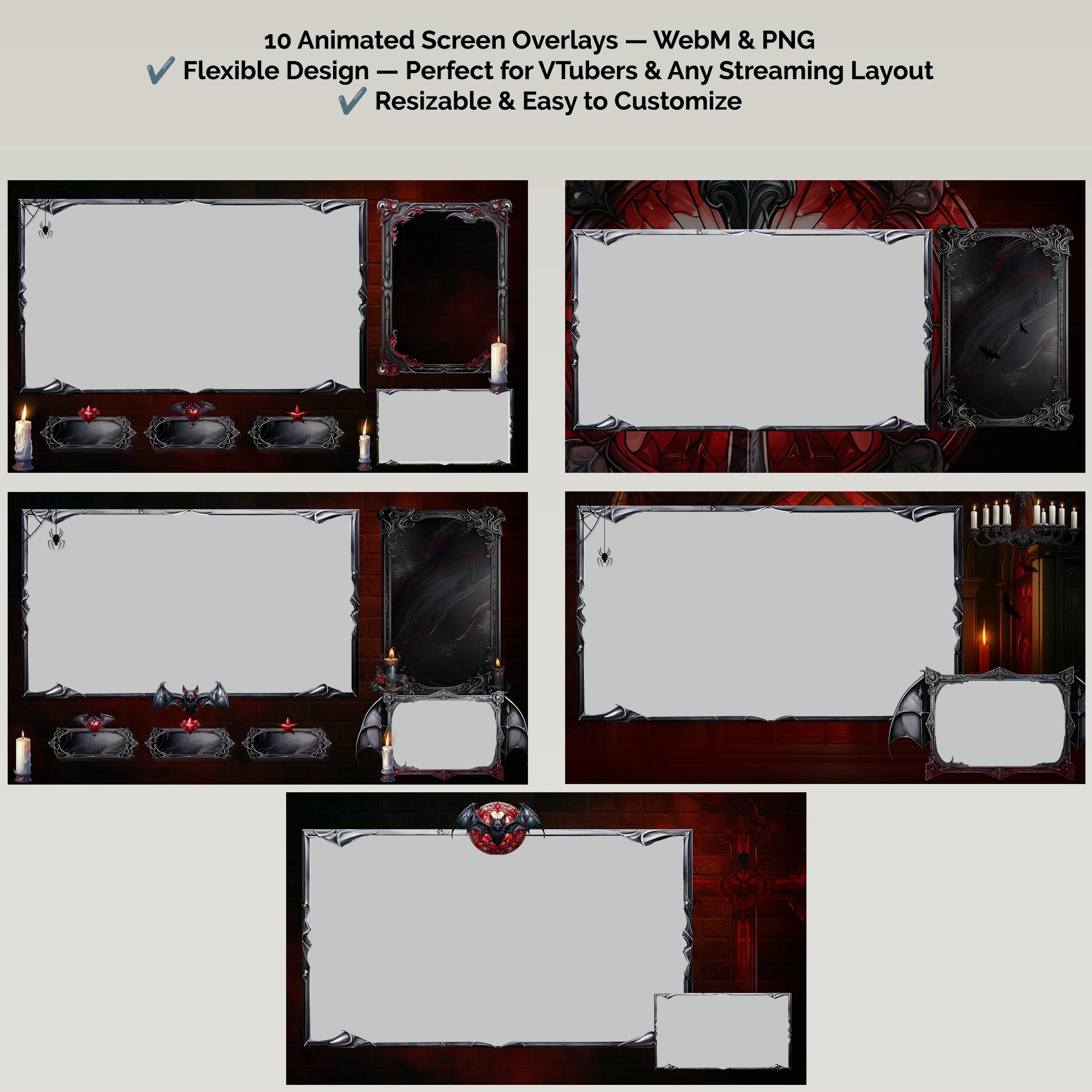 Vampire Stream Pack Animated Overlay | Gothic Cathedral Twitch Screens ...