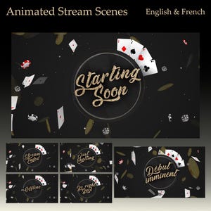 Twitch Animated Poker Overlay | Pacote de cenas de transmissão animadas, Twitch Pack, telas de sobreposição para streamers | Gambler Casino Night
