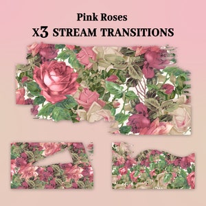 Pink Roses Transition, OBS Stinger, Animated Stream Transition, Twitch Streamlabs Scenes Stinger, Twitch Transition