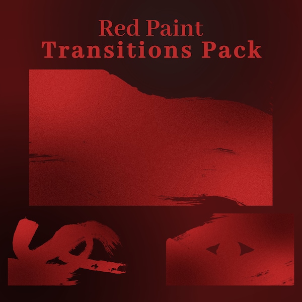 Red Paint Animated Transition, Hand Painted Transparent, Brush Stroke Stream Stinger, Animated Overlay Stinger