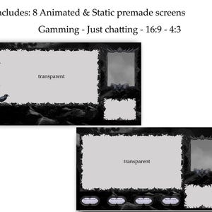 Black Raven Animated Stream Pack | Gothic Crow Overlays, Scenes, Alerts (Twitch, OBS) image 3