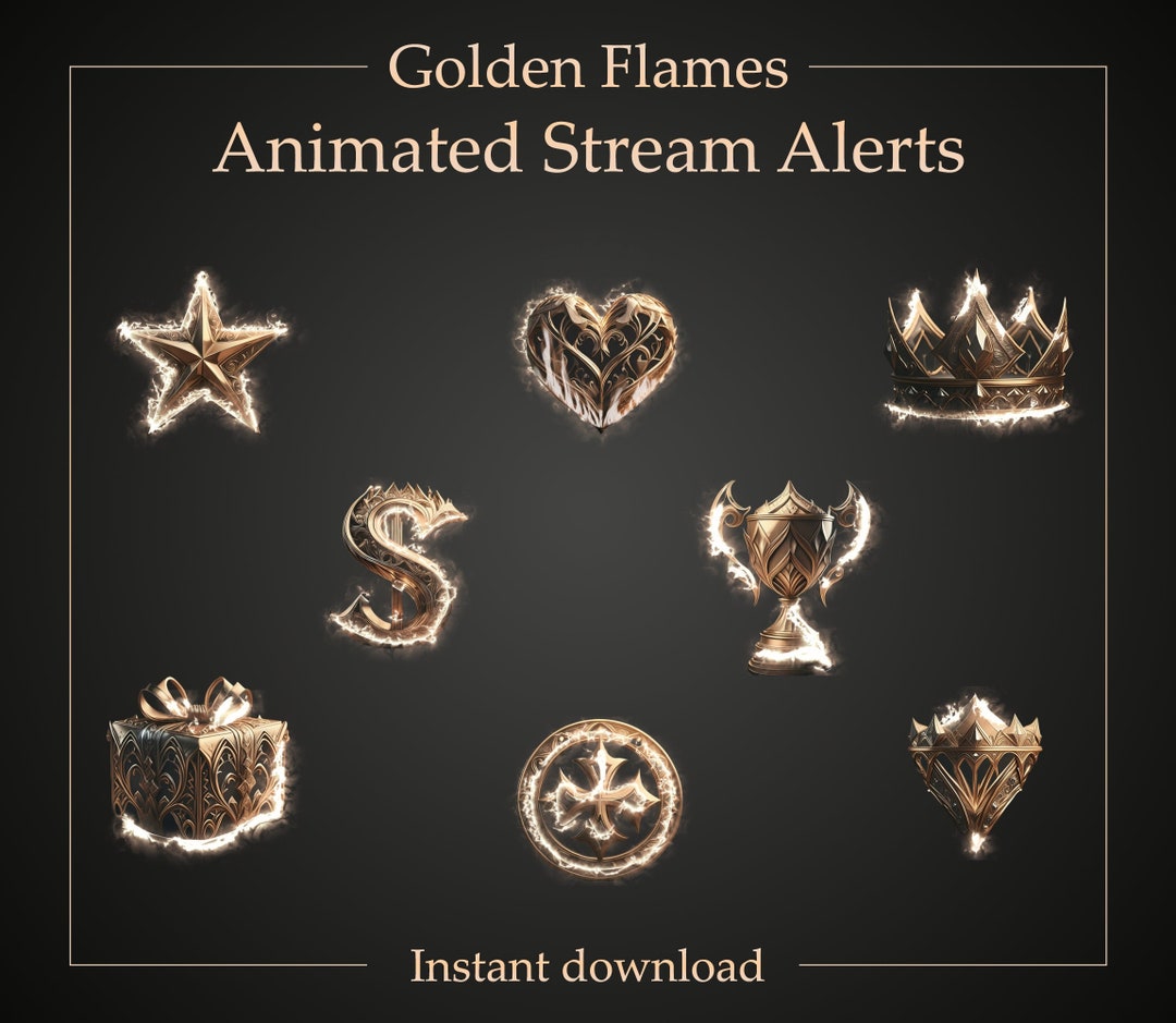 Gold Flames Animated Twitch Stream Alerts: Medieval Theme - Etsy