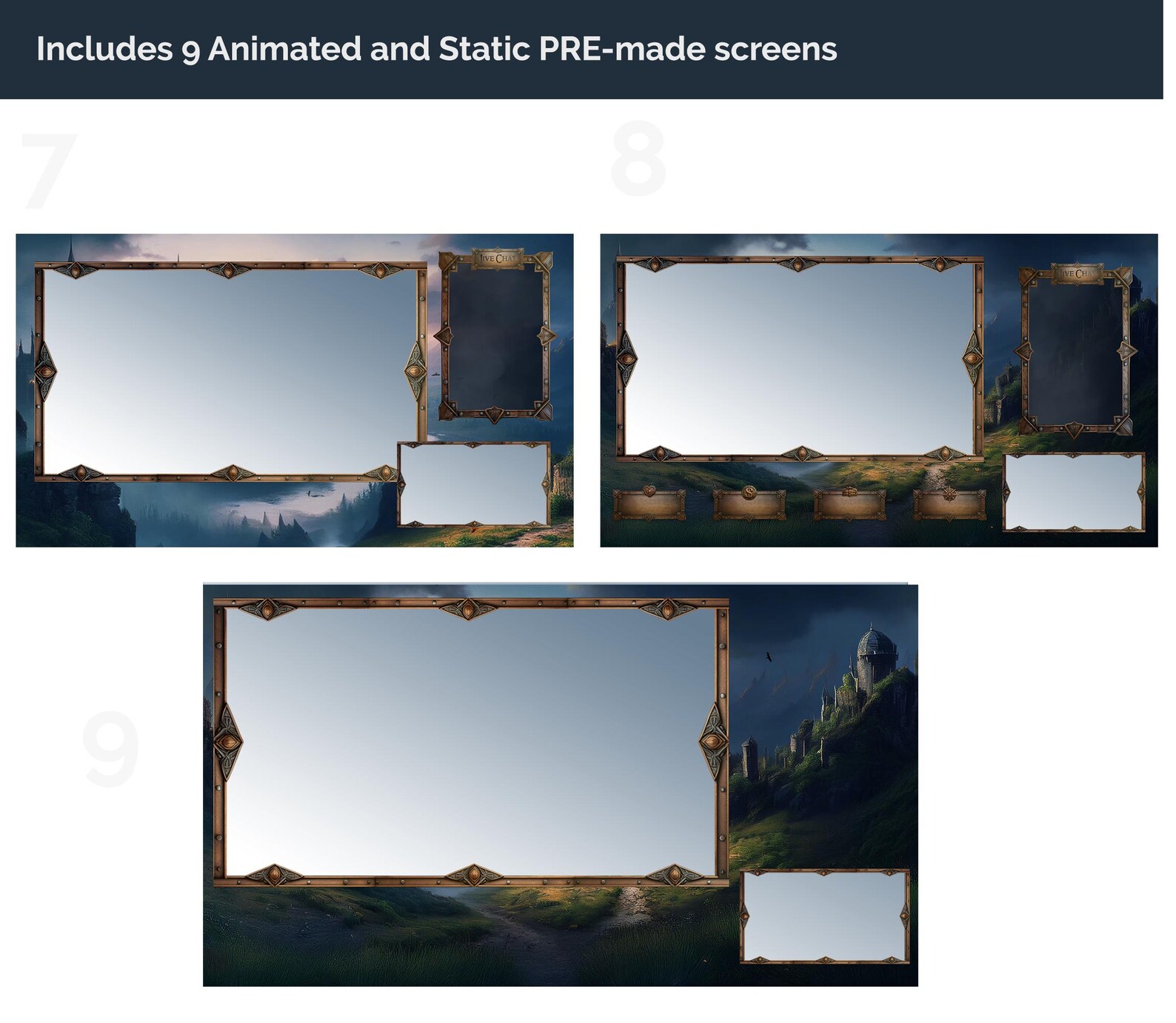 Medieval Kingdom Stream Pack | Animated Fantasy Twitch Overlay, Screens ...