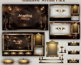 Golden Kingdom Animated Stream Pack: Medieval Twitch Overlay