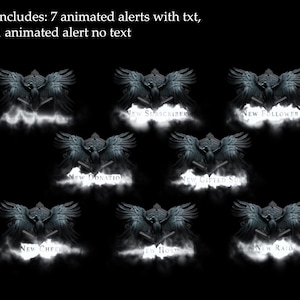 Black Raven Animated Stream Pack | Gothic Crow Overlays, Scenes, Alerts (Twitch, OBS) image 8