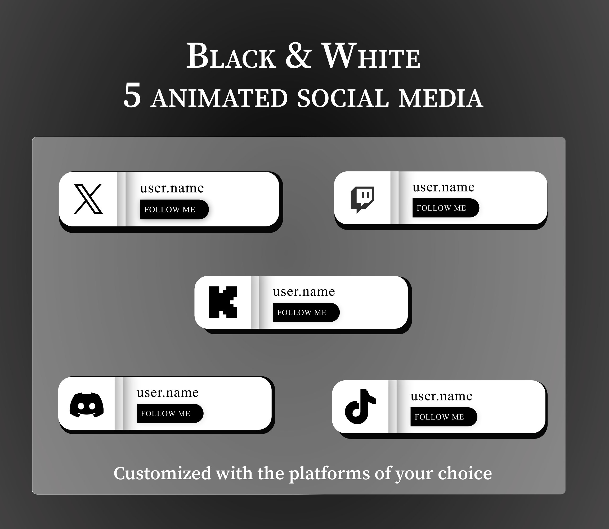 Custom Animated Social Media Lower Thirds, Twitch Animated Follow Pop ...