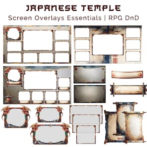 Japanese DnD Overlay Pack: Animated Screens, Frames, Labels (Digital Download)