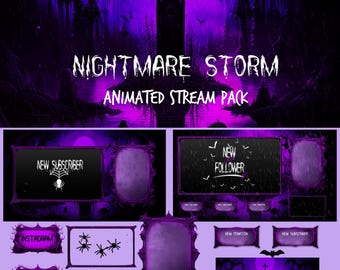 Gothic Nightmare Animated Stream Pack: Horror Halloween Twitch Overlays
