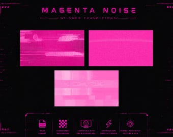 Transición Pink Cyberpunk Stinger / Transición Glitch Stream para OBS y Twitch / Superposición WebM