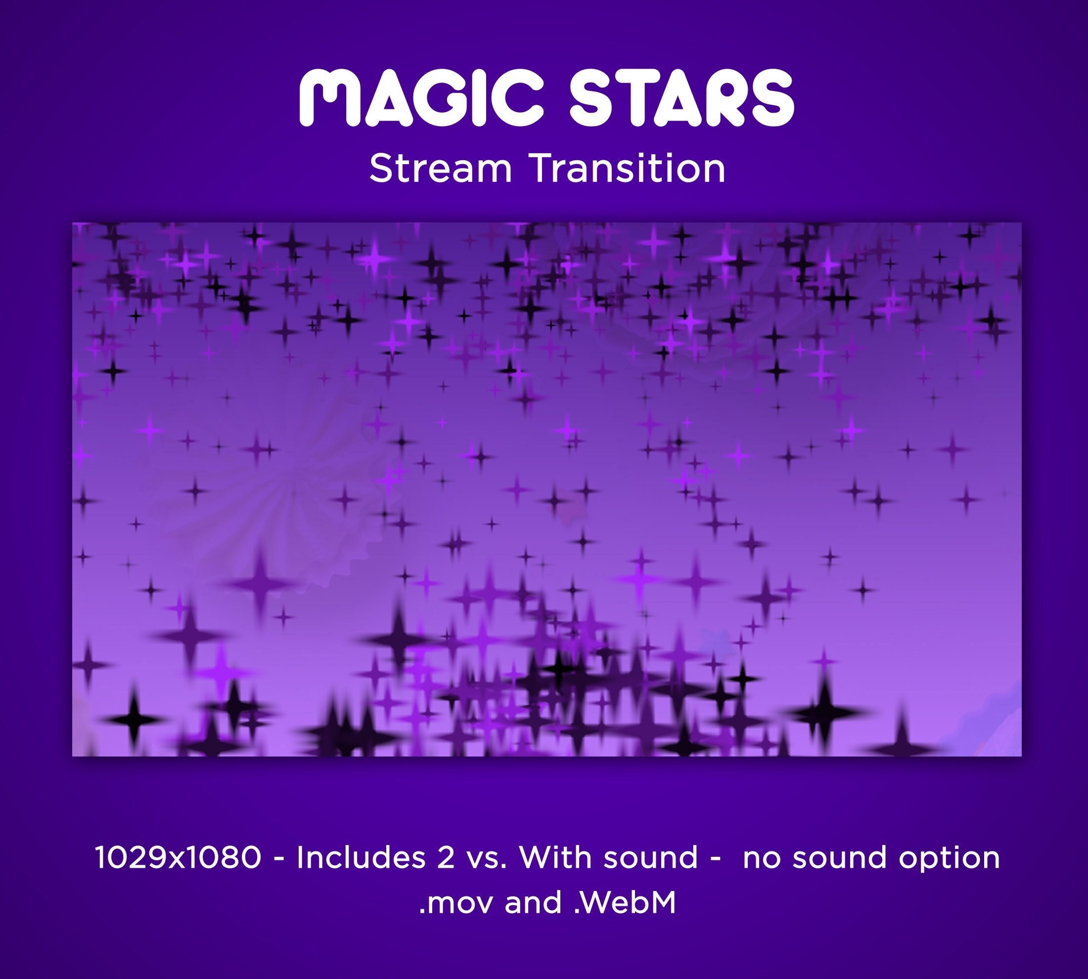 Magicstream Transition Magic Stars Animated Stream Transition (MOV & Webm) - Etsy Canada