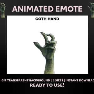 Goth hand Emote | Twitch , Streamer, Gaming, Emotes, Stream Emotes
