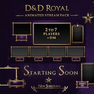 Purple Stream Pack – Royal DnD, RPG Overlays, OBS, Streamlabs and Twitch
