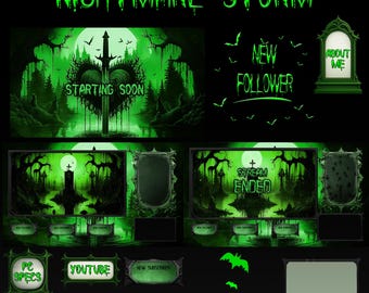 Animated Stream Pack: Horror Halloween Twitch overlay