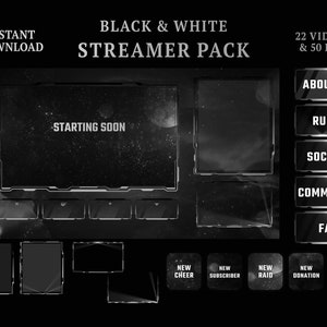 Pacote de transmissão animado Black Space, sobreposição animada escura, pacote completo de transmissão