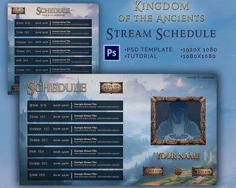 Plantilla de programación de transmisiones vikingas: Superposición medieval para Twitch (PSD)